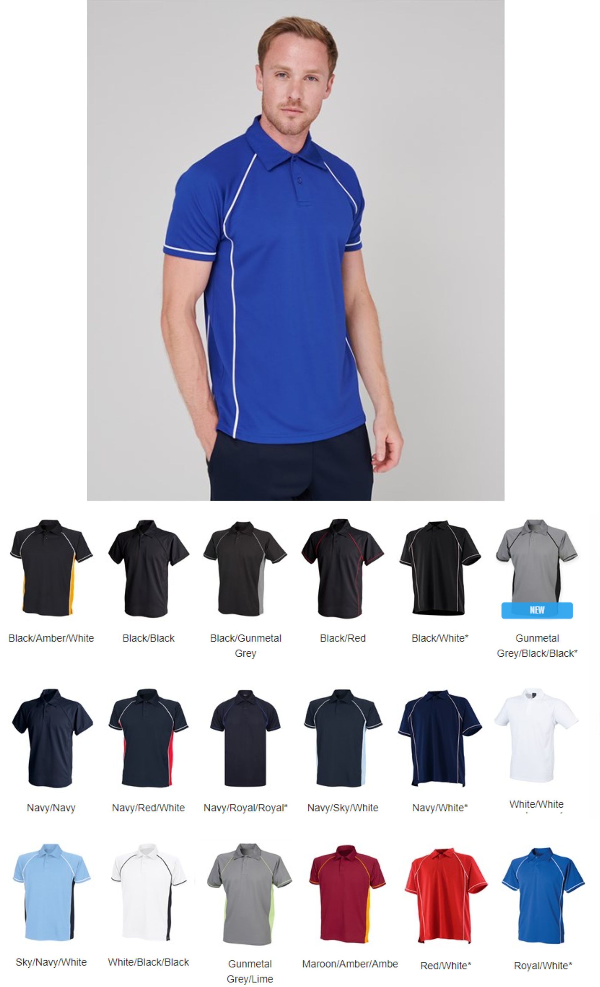 Finden & Hales LV370 Performance Piped Polo - Click Image to Close